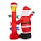 Glitzhome® 7FT Lighted Inflatable Santa with Lamp Post Sign Decor